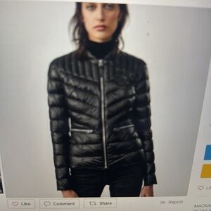 Mackage Petra Black Puffer Jacket with Silver Accents